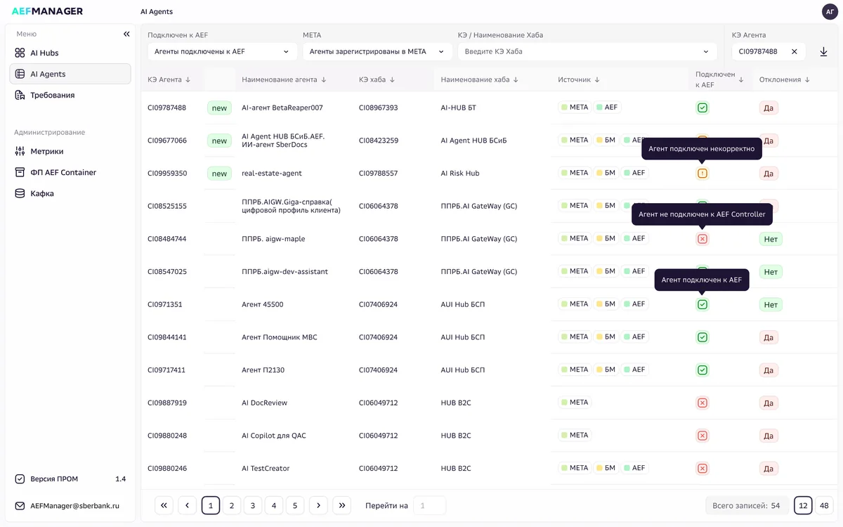 AEF Manager — Агенты